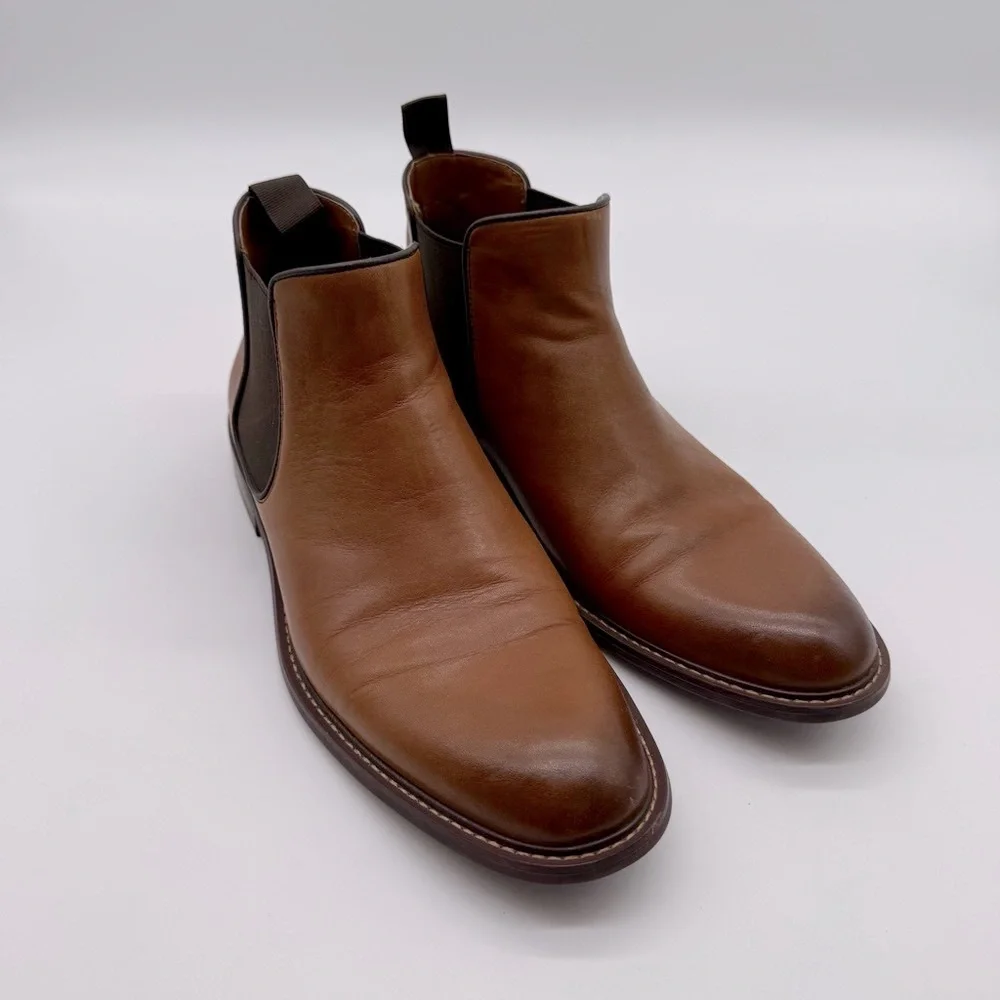 NORDSTROM cognac leather boot men’s